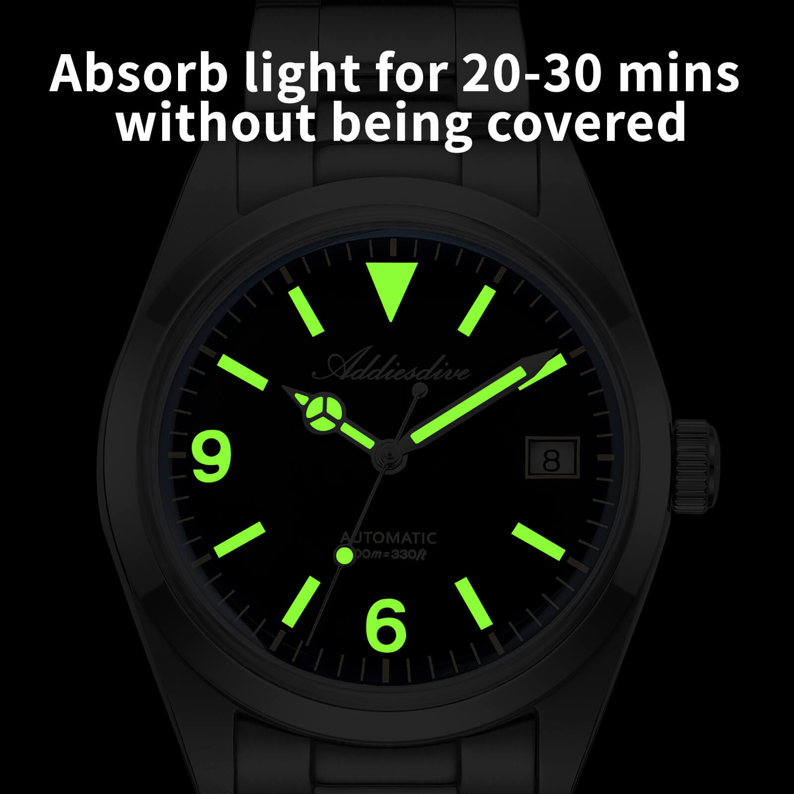 ADDIESDIVE 36mm ST2130 Automatic Explorer Style Sapphire Bubble Crystal Watch AD2556