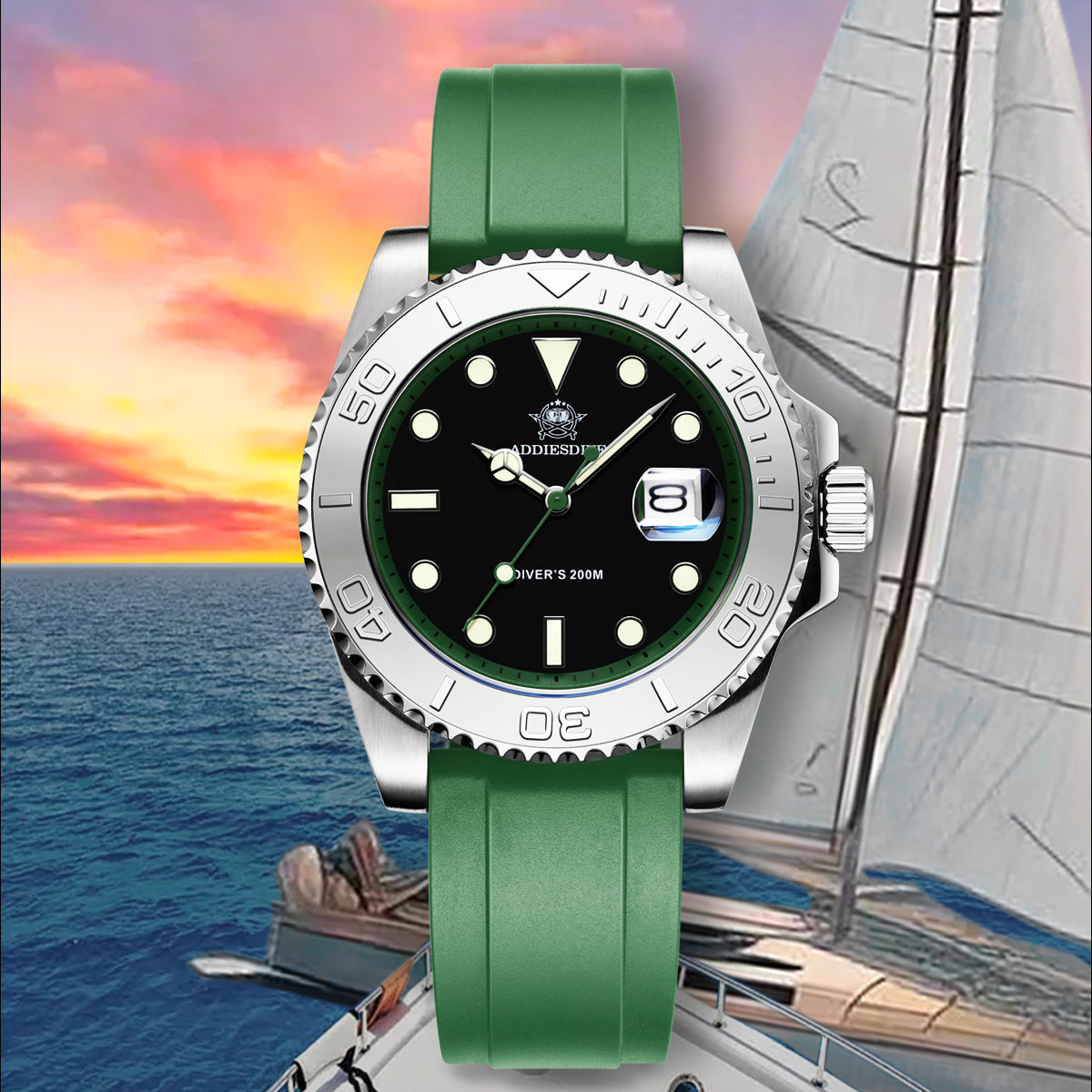 U.S. Warehouse -ADDIESDIVE 41mm Sports Quartz Watch Waterproof 200M (AD2040)