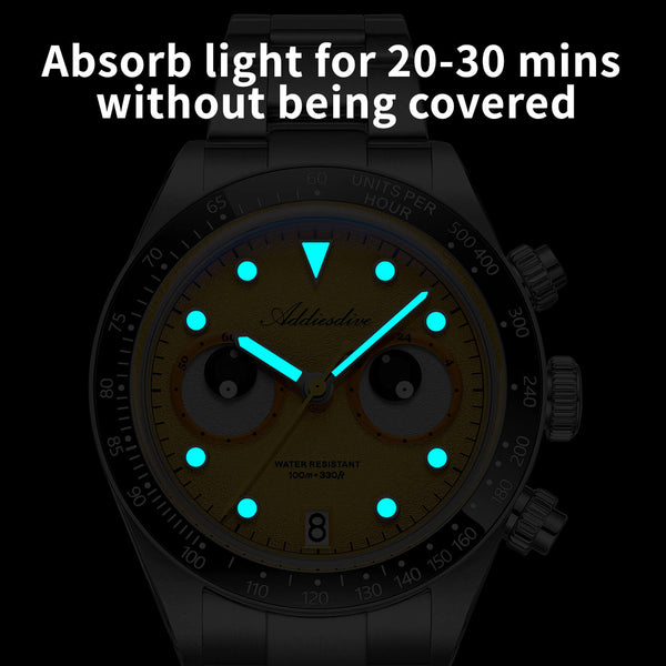 ADDIESDIVE 40mm VK64 Quartz Chronograph Eye Dial Watch AD2557
