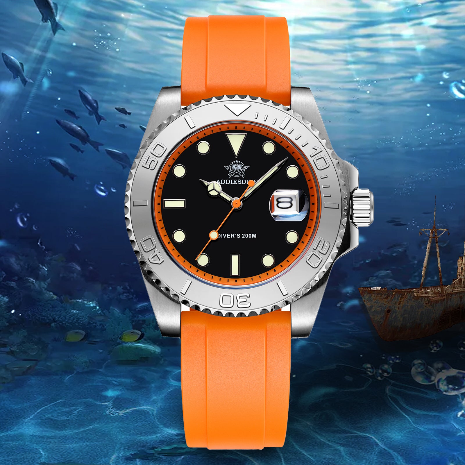 U.S. Warehouse -ADDIESDIVE 41mm Sports Quartz Watch Waterproof 200M (AD2040)