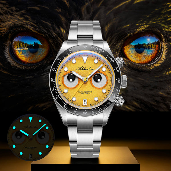 ADDIESDIVE 40mm VK64 Quartz Chronograph Eye Dial Watch AD2557