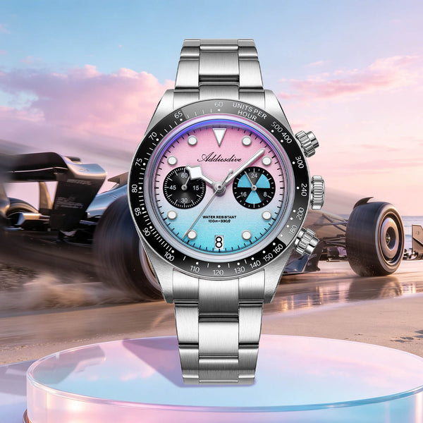 ADDIESDIVE 40mm VK64 Quartz Chronograph Gradient Dial Watch AD2559