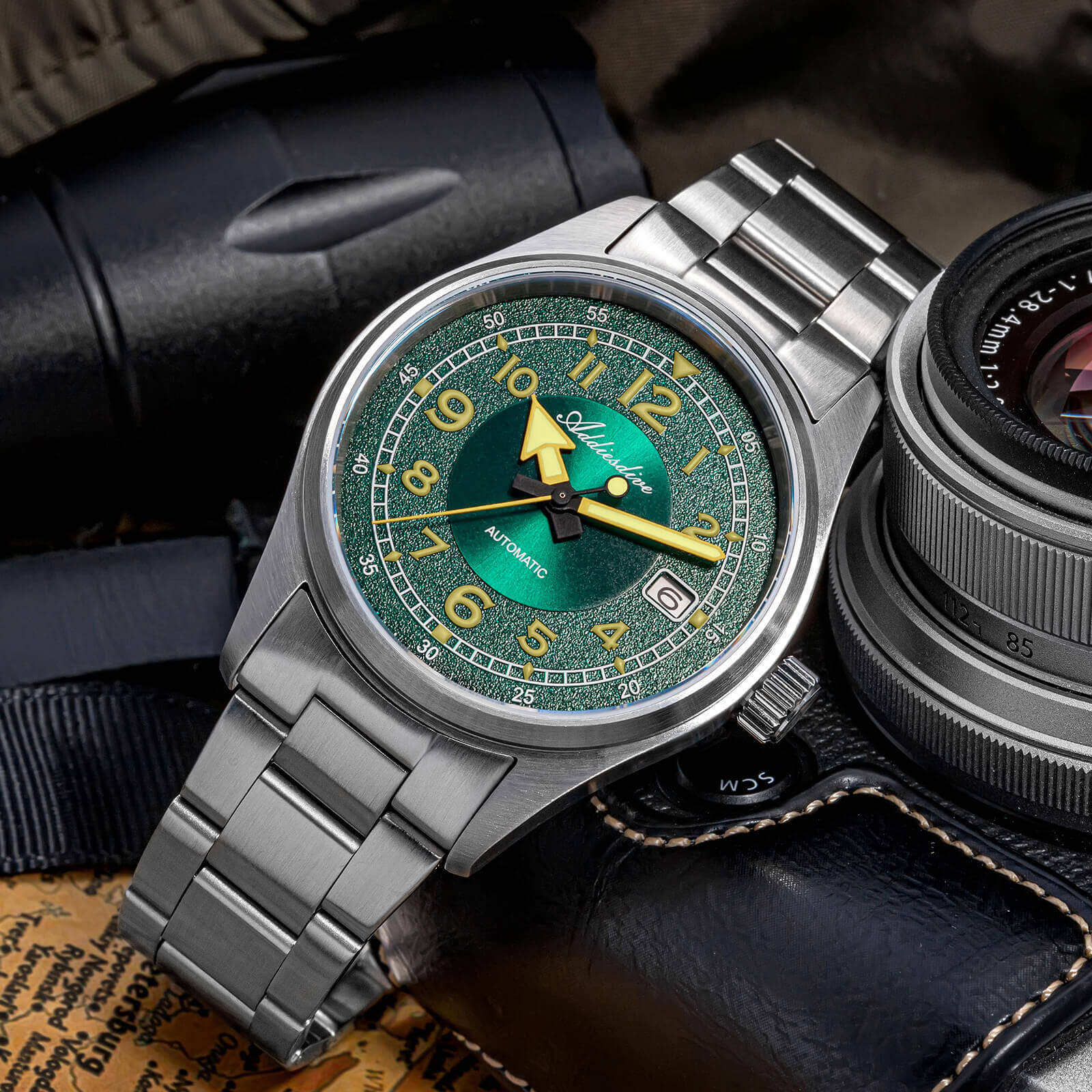 U.S. Warehouse -ADDIESDIVE 39mm Explore Retro Mechanical Men Watch AD2055