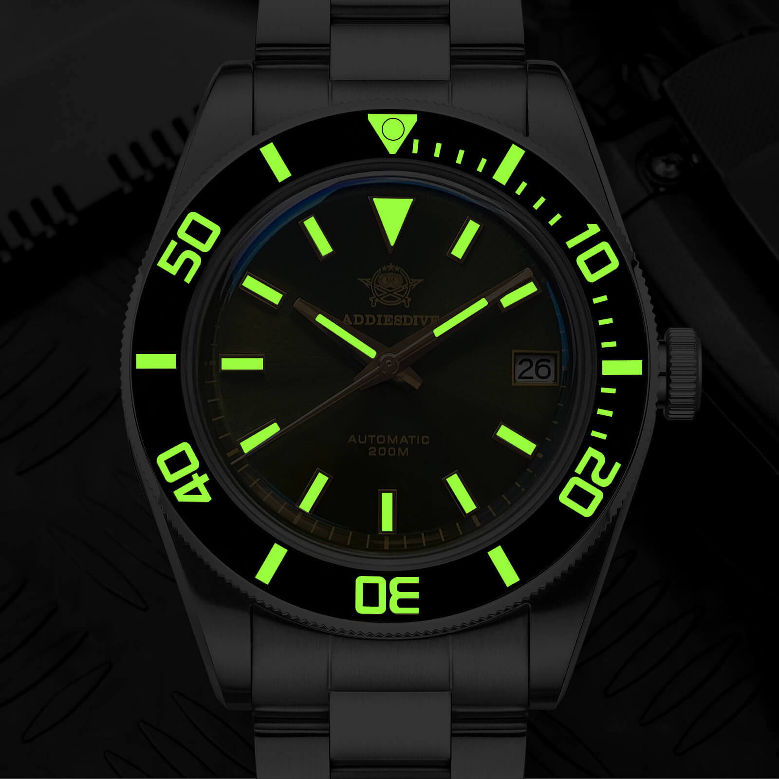 ★India Warehouse★Addiesdive Retro Sub 39mm NH35 Men Watch AD2084