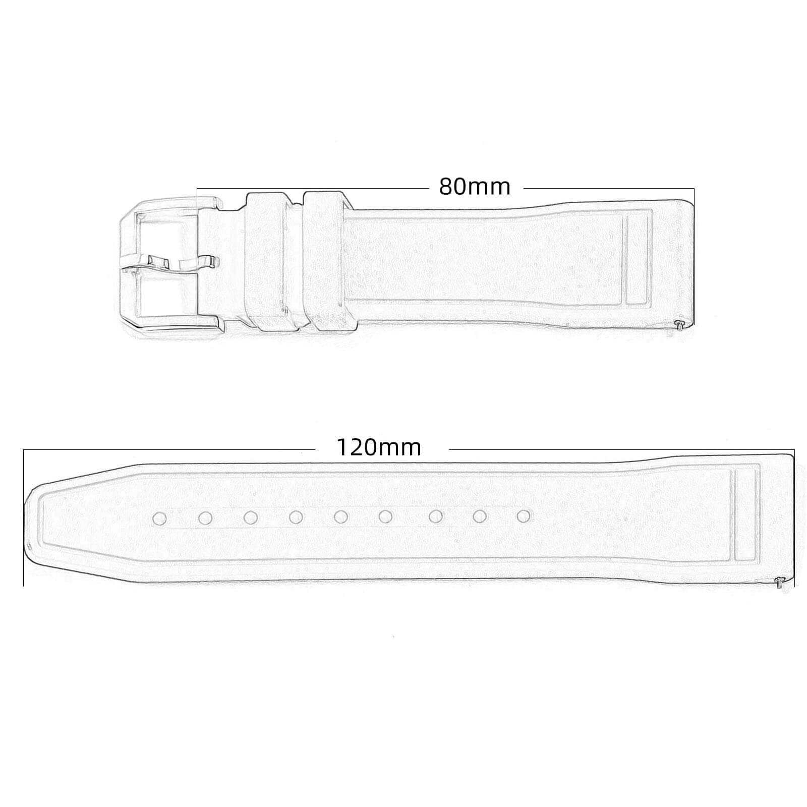 ADDIESDIVE Premium Flat-End Fluororubber Watch Strap 20mm