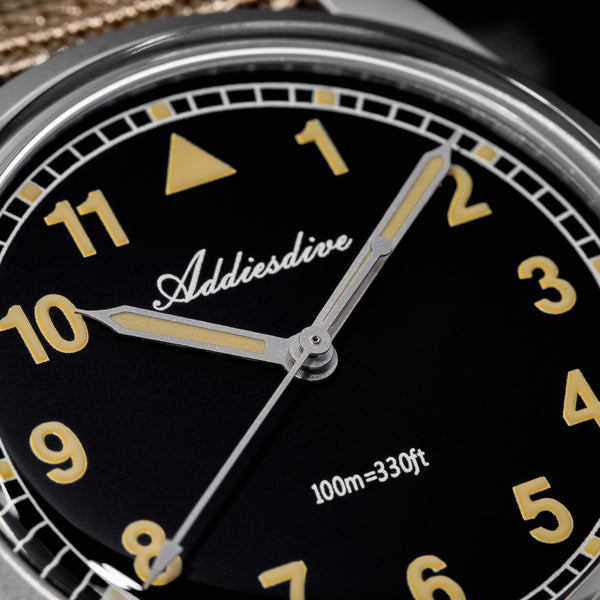 U.S. Warehouse -ADDIESDIVE 36mm VH31 Retro Pilot Field Watch AD2079
