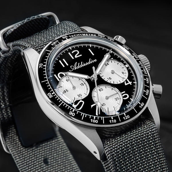 ☆Flash Sale☆ADDIESDIVE 37mm VK63 Triple-Register Chronograph