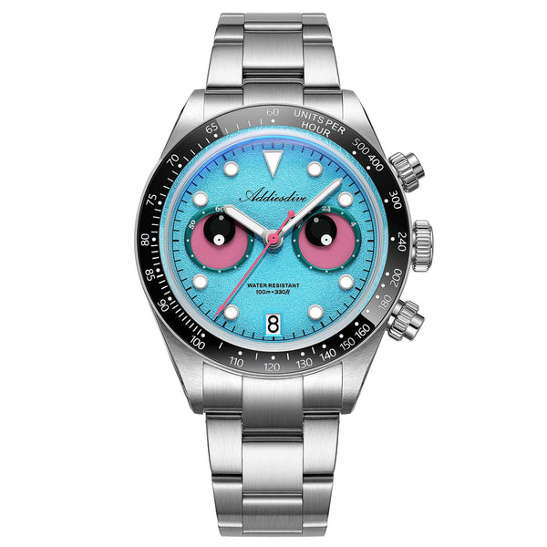 ADDIESDIVE 40mm VK64 Quartz Chronograph Eye Dial Watch AD2557