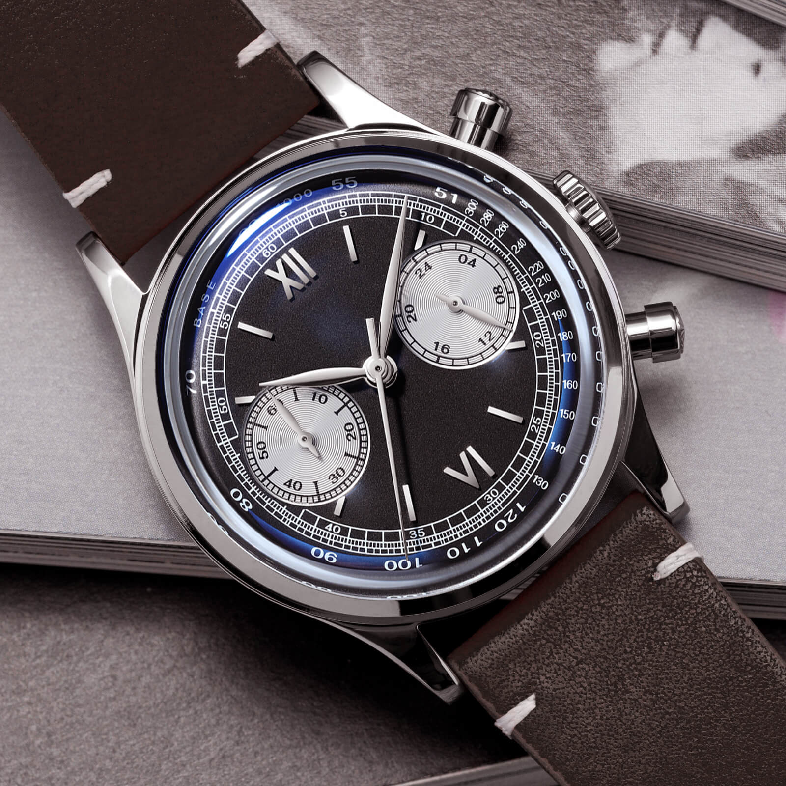 ★India Warehouse★ADDIESDIVE Panda BB Chronograph Retro Men Watch 38mm Quartz Watch