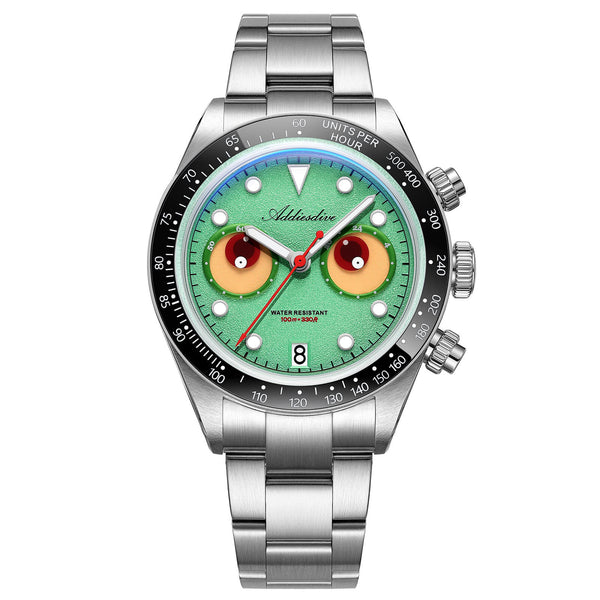 ADDIESDIVE 40mm VK64 Quartz Chronograph Eye Dial Watch AD2557