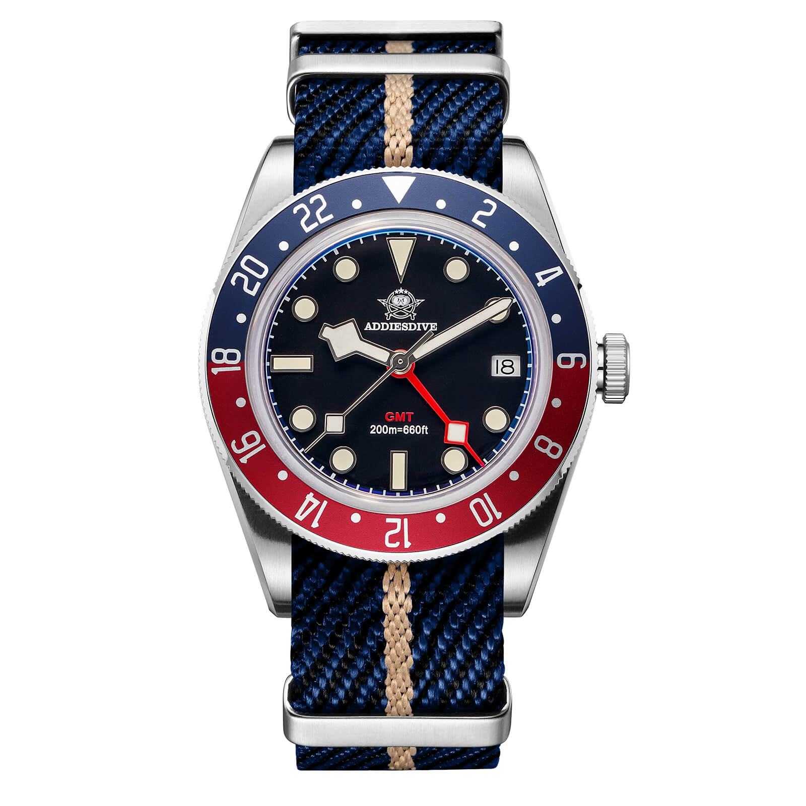 U.S. Warehouse -ADDIESDIVE 39mm BB58 GMT Quartz Watch AD2044