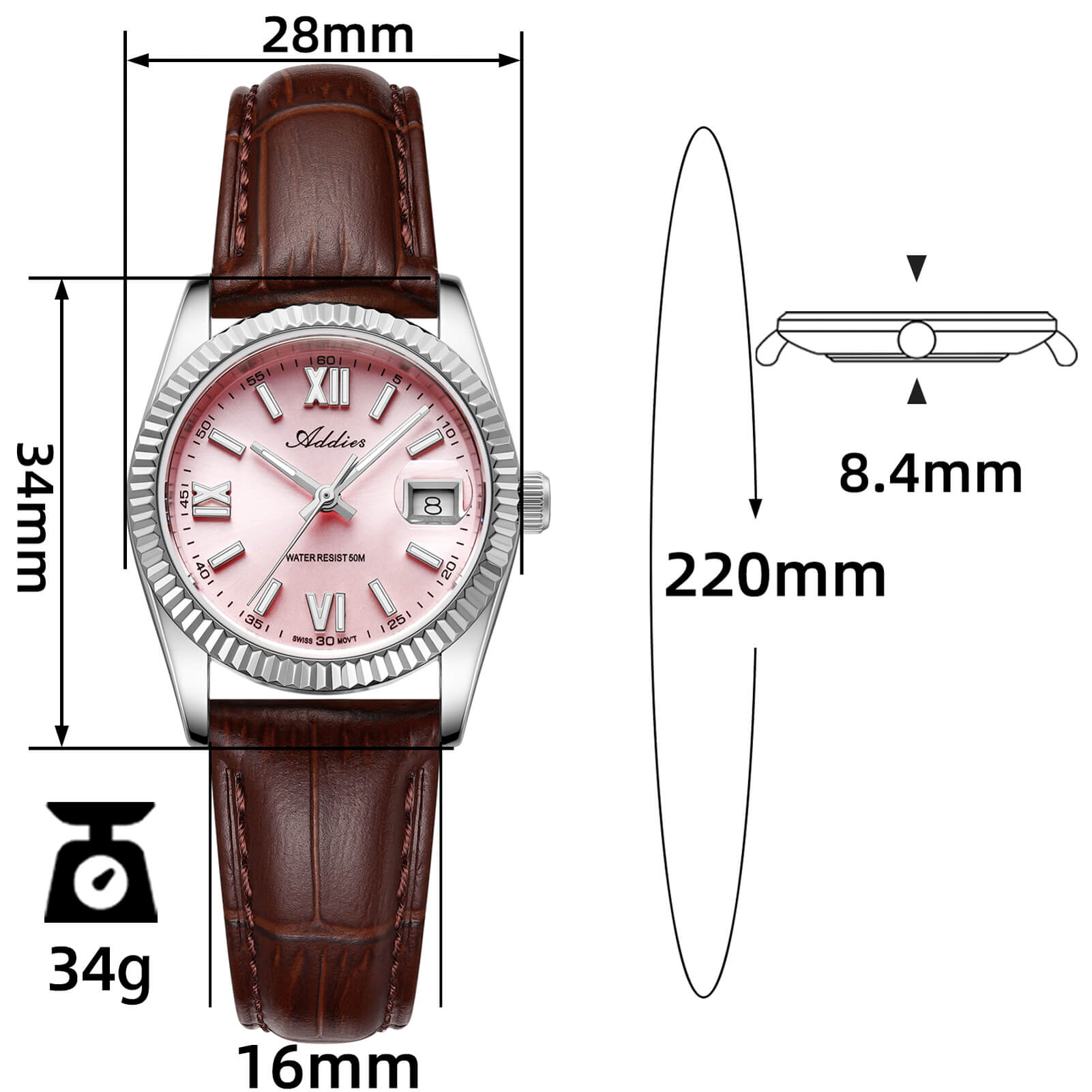 Addies 28mm Women’s Luxury Quartz Watch AW25901