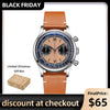 ★Black Friday★ADDIESDIVE Panda BB Chronograph Retro Men Watch 38mm Quartz Watch, AD2037