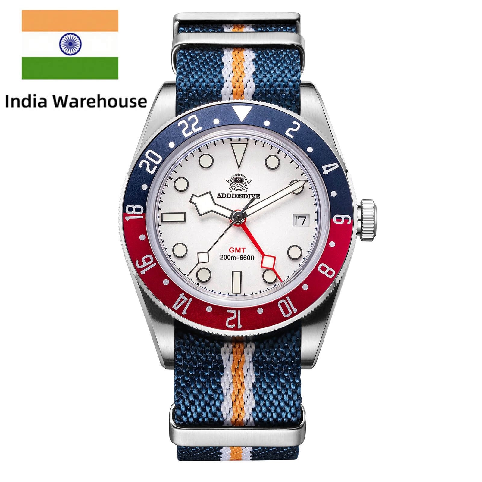 ★India Warehouse★ADDIESDIVE 39mm BB58 GMT Quartz Watch AD2044