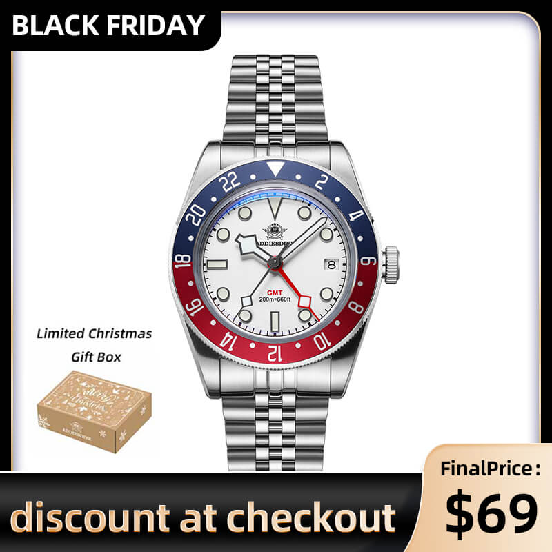 ★Black Friday★ADDIESDIVE 39mm BB58 GMT Quartz Watch AD2044