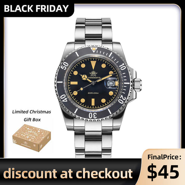 ★Black Friday★ADDIESDIVE 41mm Retro Sub Quartz Watch AD2054