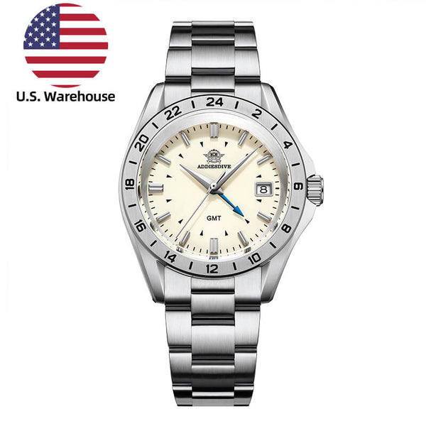 U.S. Warehouse -ADDIESDIVE 38mm GMT Quartz Watch AD2063