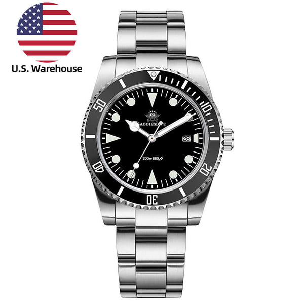 U.S. Warehouse -ADDIESDIVE 39mm Quartz Watch with Bi-directional Rotating Bezel AD2068