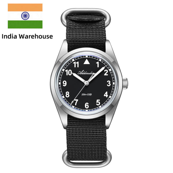 ★India Warehouse★ADDIESDIVE 36mm VH31 Retro Pilot Field Watch AD2079