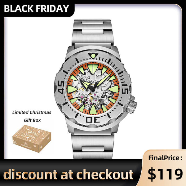 ★Black Friday★ADDIESDIVE OceanMonster Dive Watch AD2103-skeleton
