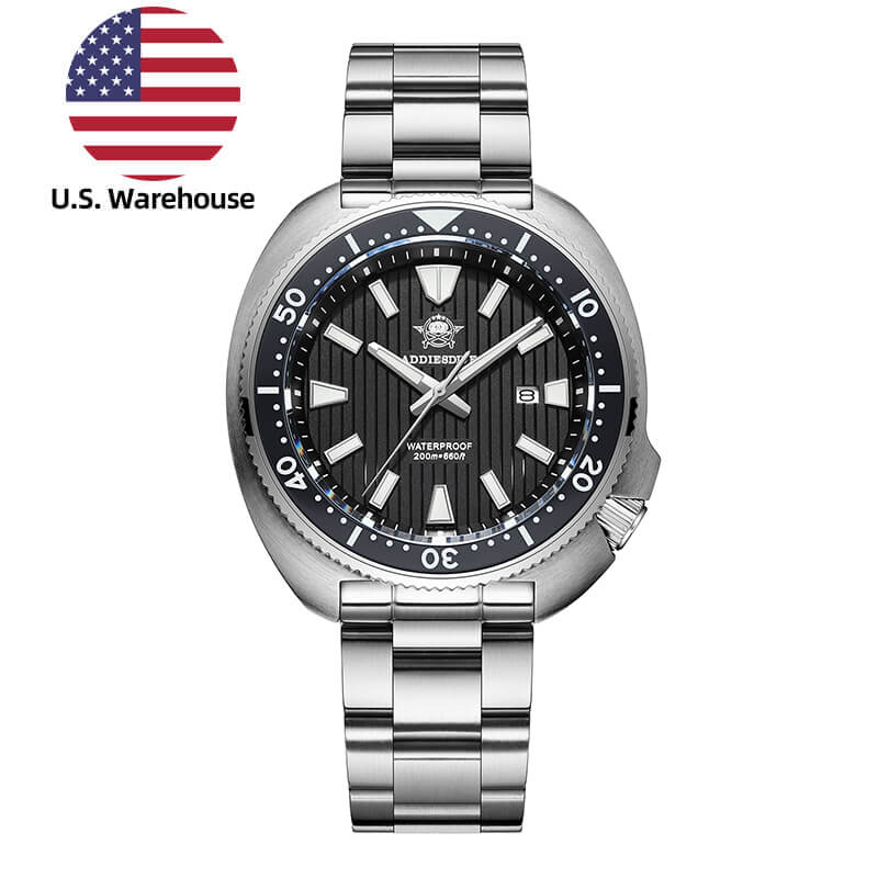 U.S. Warehouse -Addiesdive Turtle Quartz Diver Men Watch AD2507