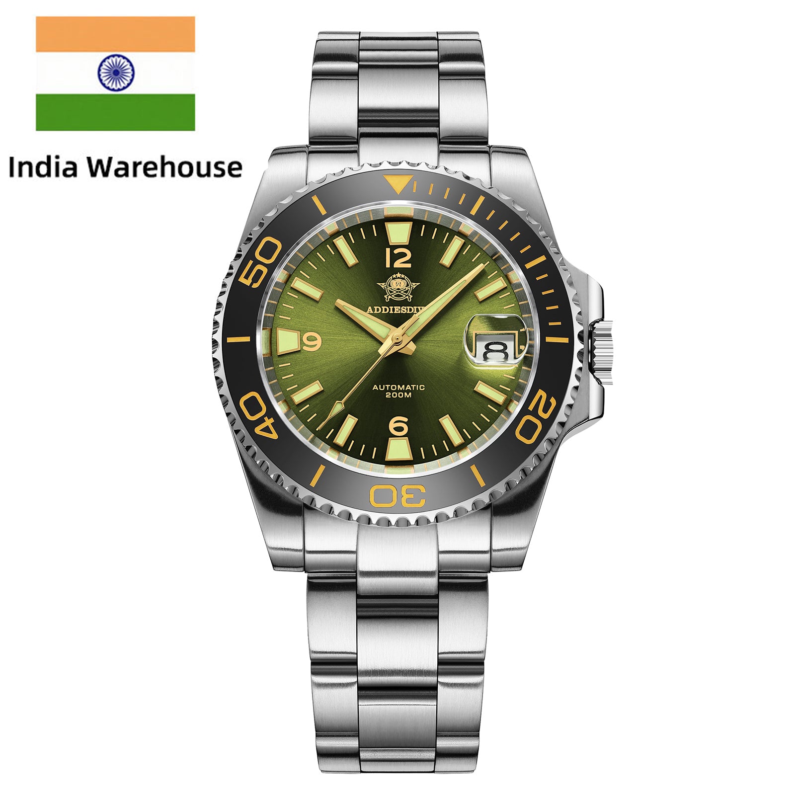 ★India Warehouse★ADDIESDIVE Retro 8215 Sub Dive Watch AD2505