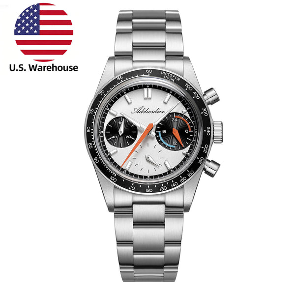 U.S. Warehouse -ADDIESDIVE 37mm VK63 Racing Chronograph Quartz Watch AD2539