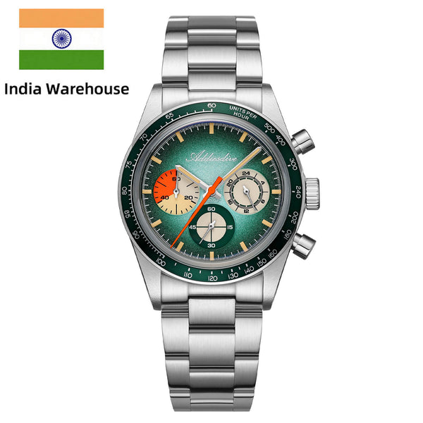 ★India Warehouse★ADDIESDIVE 37mm Luxury Quartz Chronograph Watch AD2551