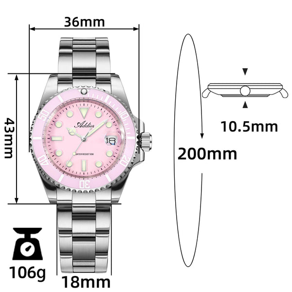 Addies Luxury Stainless Steel Quartz Watch AW25902