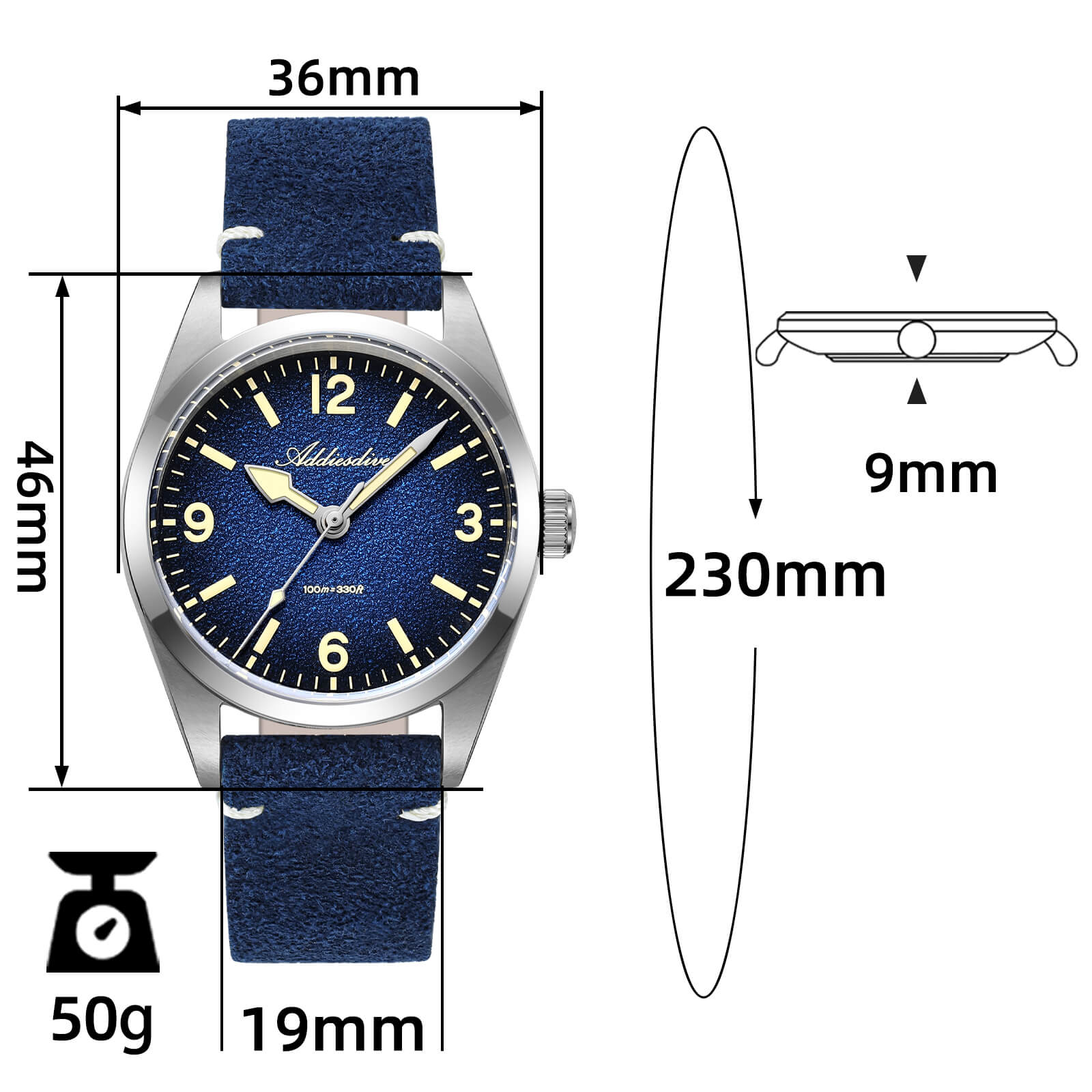 🔥Father's Day Sale🔥ADDIESDIVE 36mm C3 Vintage Quartz Watch AD2544