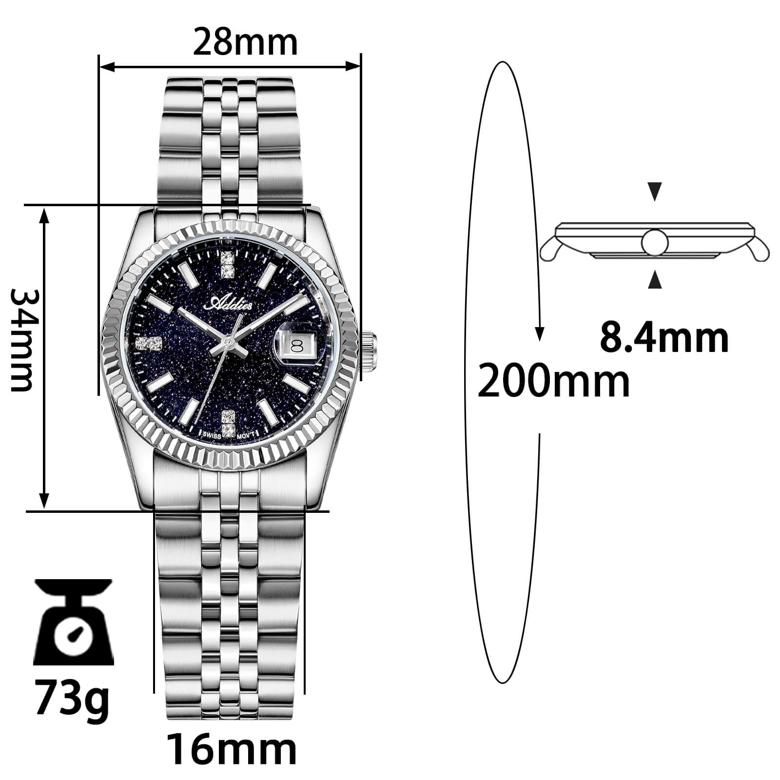 Addies 28mm Women’s Aventurine Dial Quartz Watch AW25912