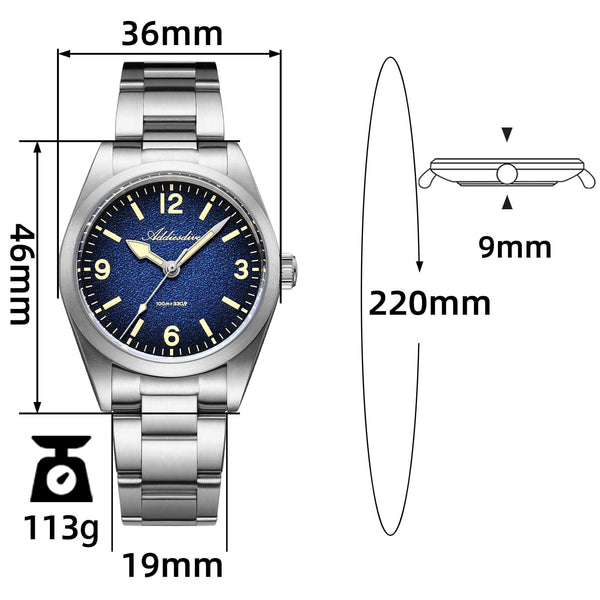 ADDIESDIVE 37mm C3 Vintage Quartz Watch AD2544