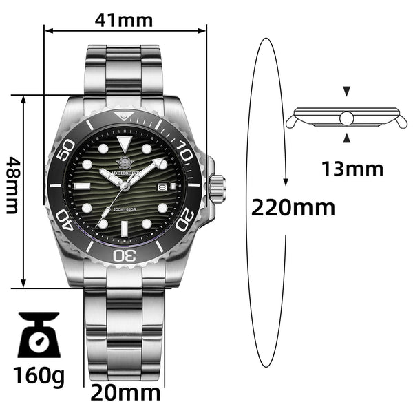 ★Xmas Sale★Addiesdive 41mm Desert Texture Sub Diver Quartz Watch AD2537