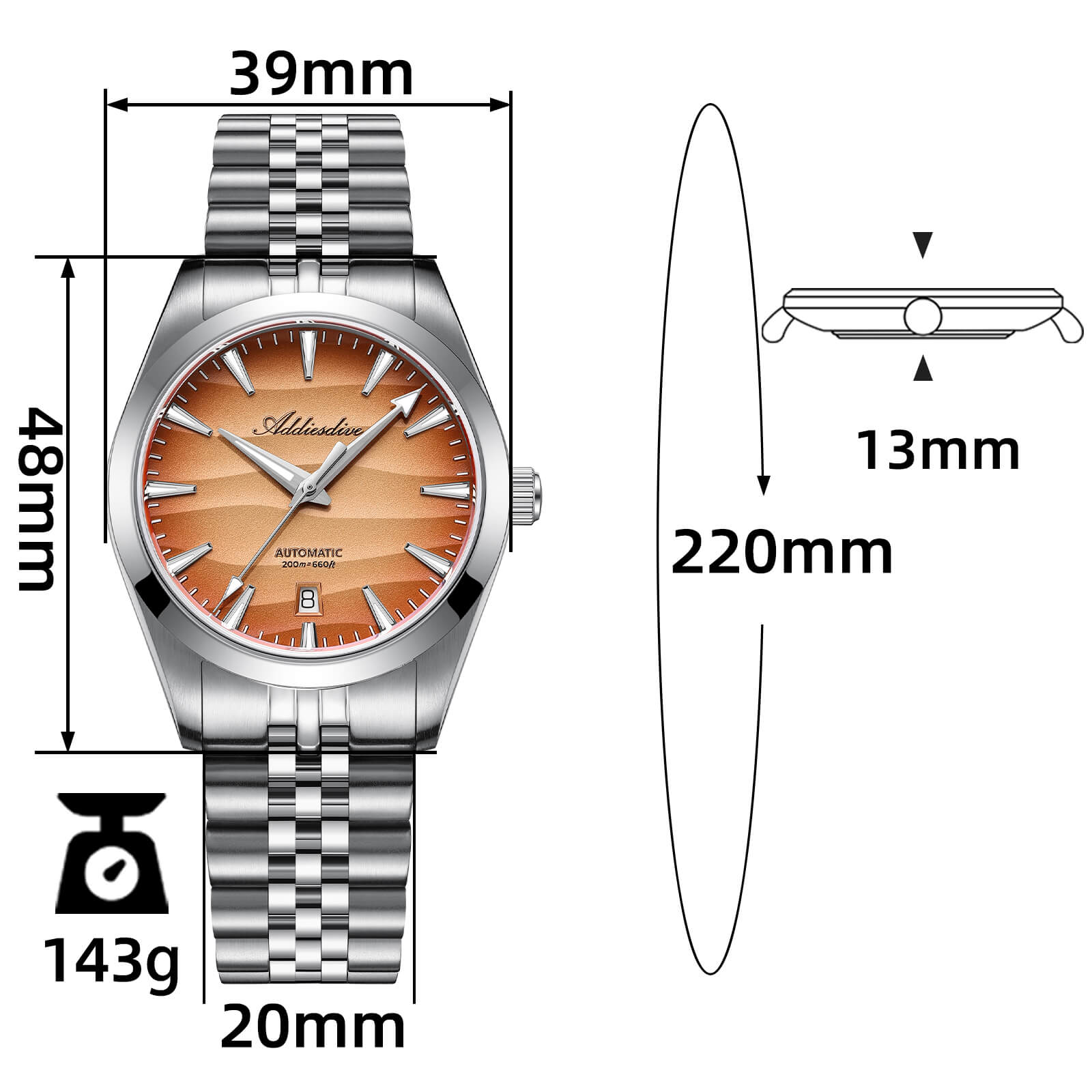 Addiesdive 39mm “Desert Mirage” Automatic Watch AD2540