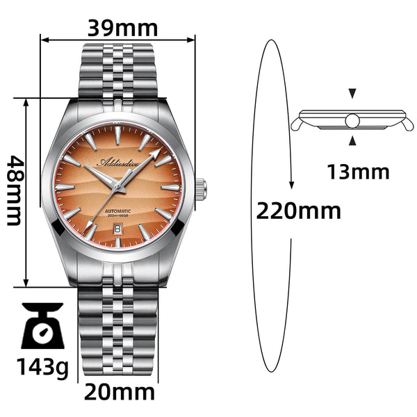 Addiesdive 39mm “Desert Mirage” Automatic Watch AD2540