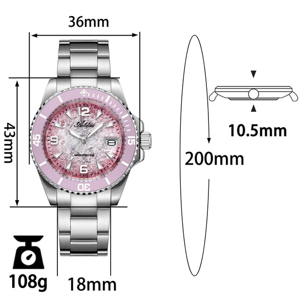 Addies Classic 36mm Stainless Steel Quartz Watch AW25914