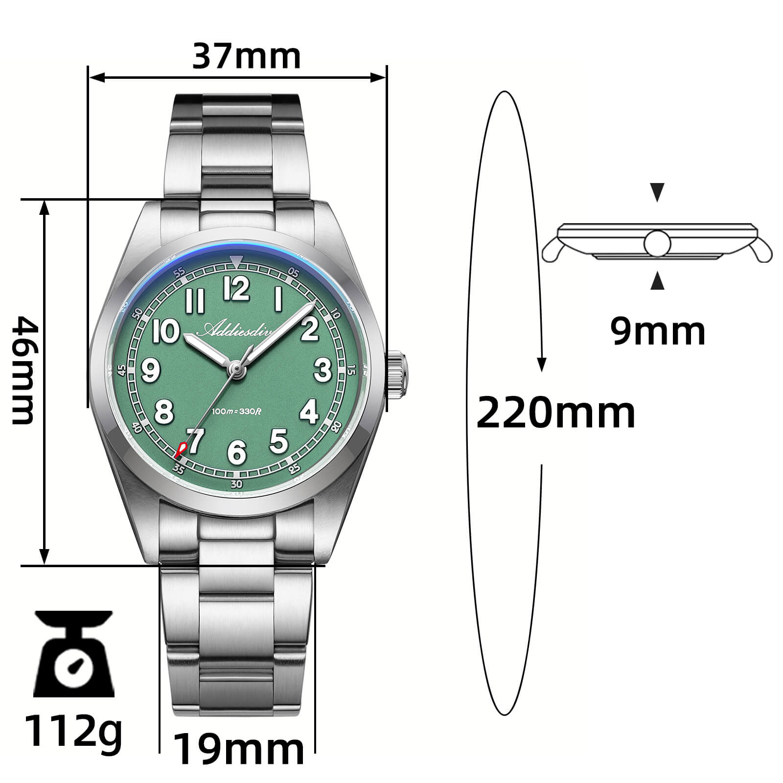 ★New Arrival★ADDIESDIVE 36mm Super 2035 Movement Quartz Watch AD2521