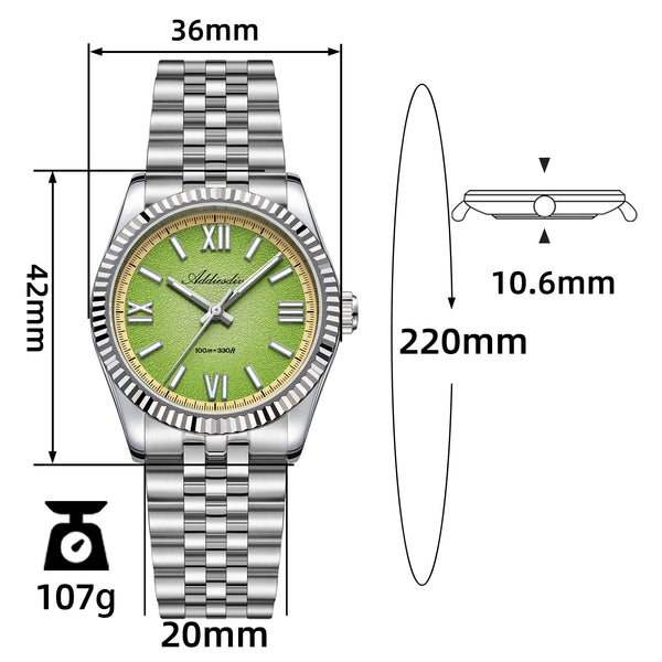 ★India Warehouse★ADDIESDIVE 36mm VH31 Summer Edition Quartz Watch AD2535