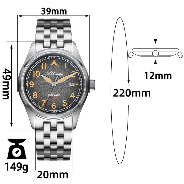 Addiesdive 39mm Vintage 8215 Automatic Watch AD2562