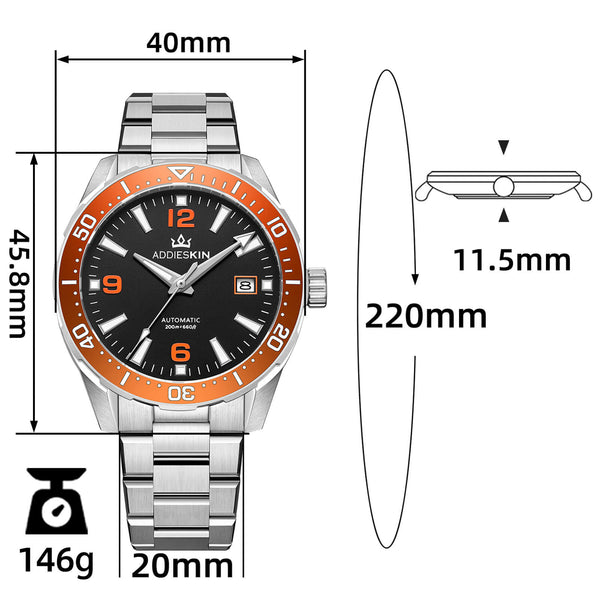 AddiesKIN 40mm Luxury Miyota 9015 Men’s Watch K009