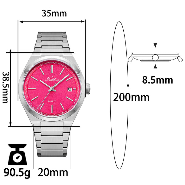 🔥Halloween Sale🔥Addies Classic 35mm Slim Sapphire Crystal Quartz Watch AW25910