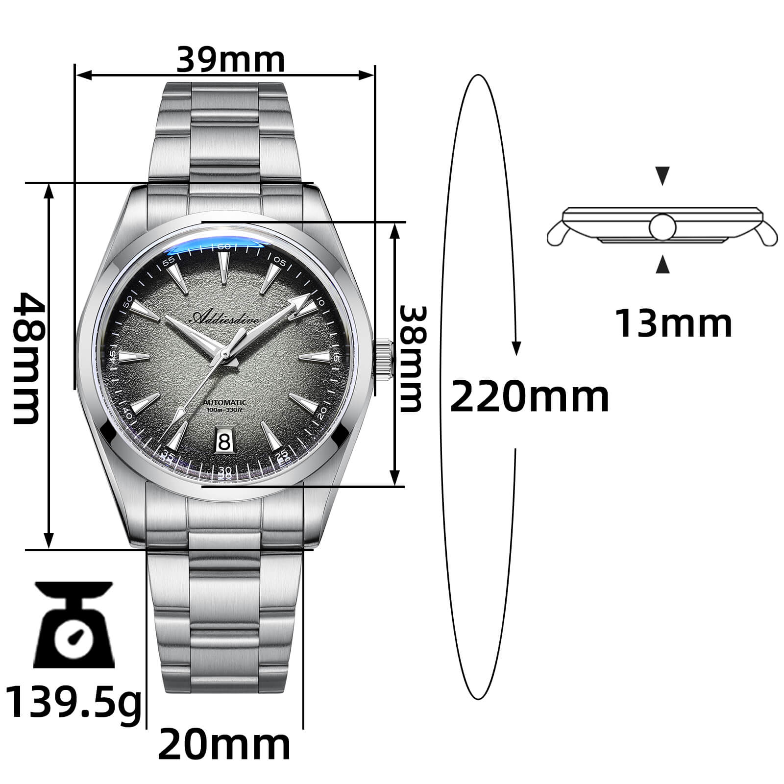 ★India Warehouse★Addiesdive 39mm NH35 Automatic Men Watch AD2094