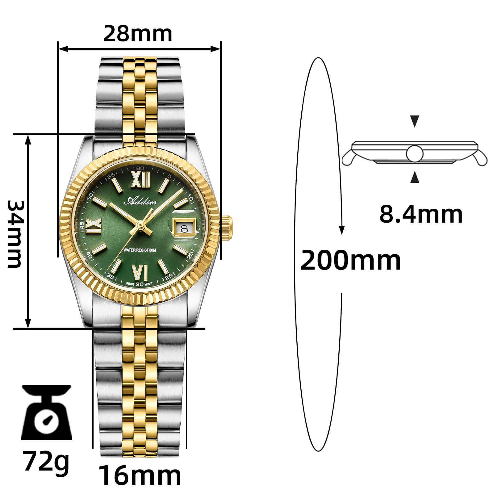 U.S. Warehouse -Addies 28mm Women’s Luxury Quartz Watch AW25901