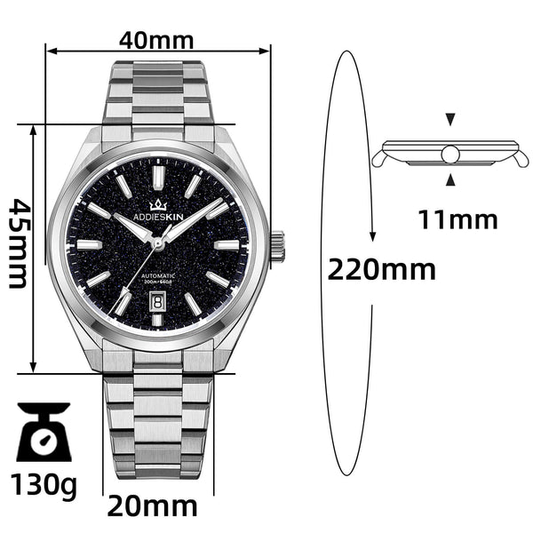 AddiesKIN 40mm Natural Stone Dial Miyota 9015 Luxury Automatic Watch K010