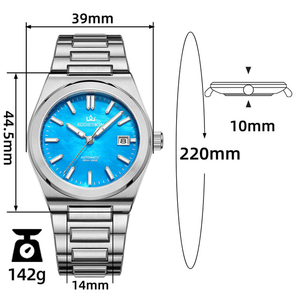 ★Xmas Sale★AddiesKIN 39mm MOP Dial Miyota 9015 Men’s Watch K008