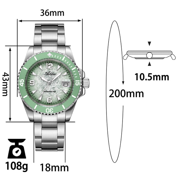 Addies Classic 36mm Stainless Steel Quartz Watch AW25914