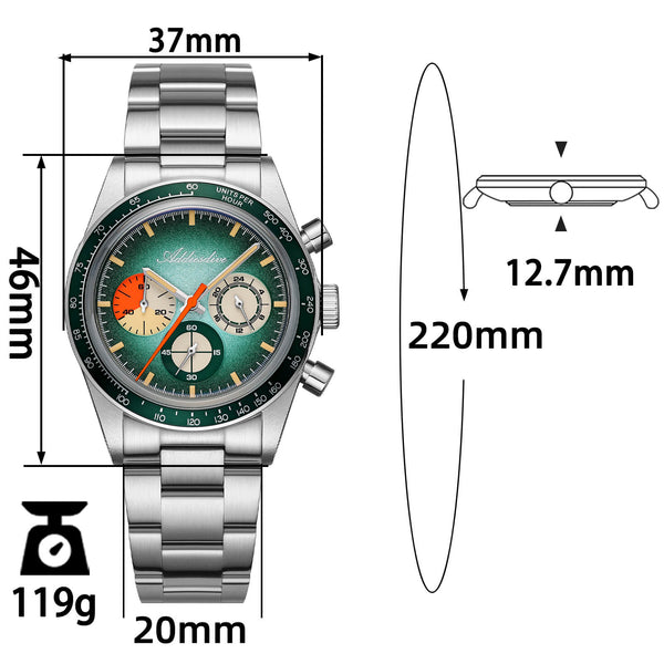 🔥EarlyBird🔥ADDIESDIVE 37mm Luxury Quartz Chronograph Watch AD2551