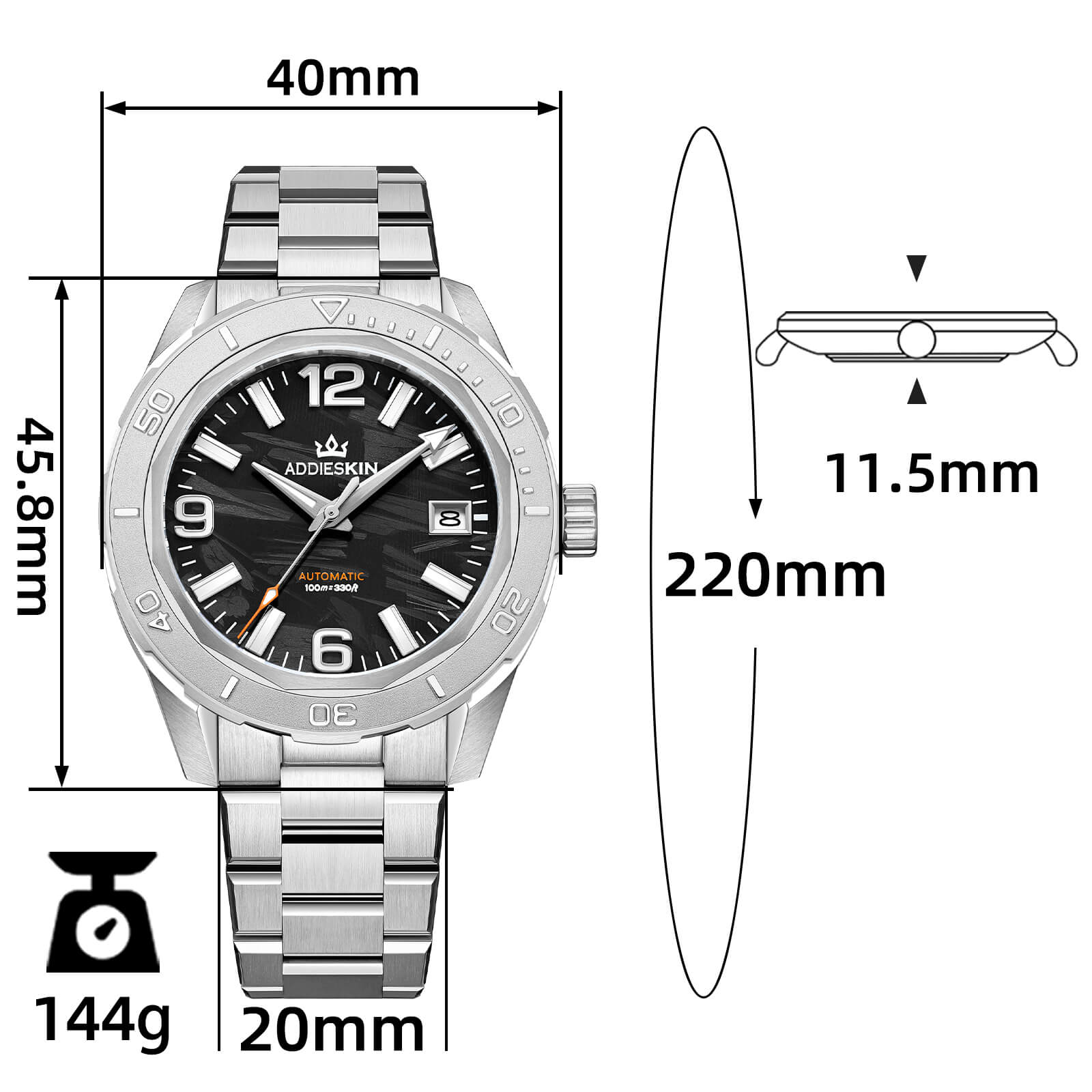 AddiesKIN K007 “Carbon Luxe” Automatic 9015 Men’s Watch