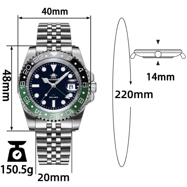 🔥Halloween Sale🔥ADDIESDIVE Water Ghost Luxury Dive Watch GMT Quartz Watch AD2050-with Calendar