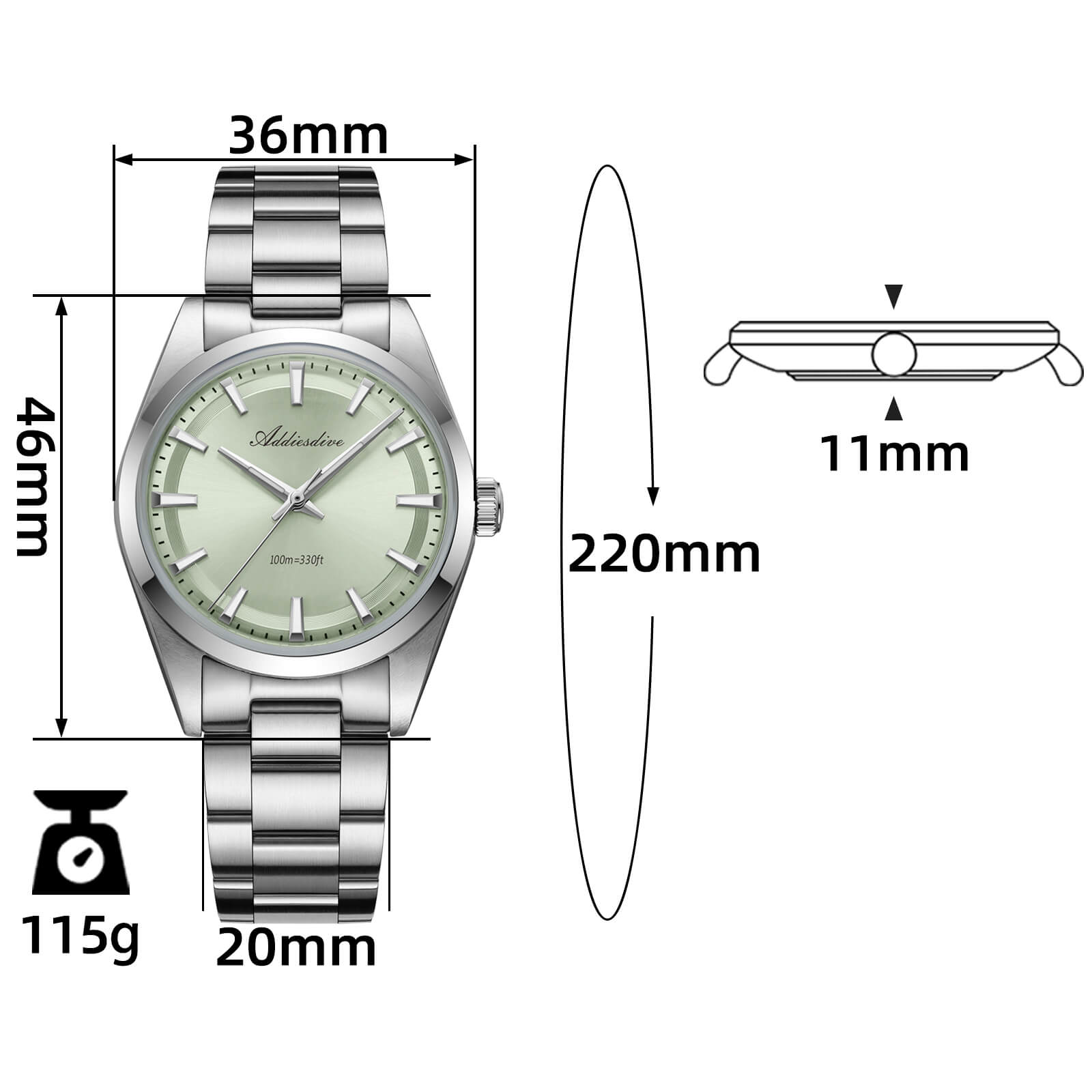 ADDIESDIVE 36mm Luxury VH31 Quartz Watch AD2066 – addiesdivewatches